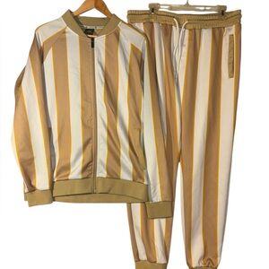 Jian Wang Men’s Striped Track Suit Men's XL